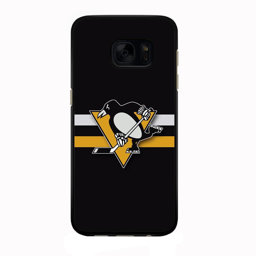 Hockey Pittsburgh Penguins NHL 001 Samsung Galaxy S7 Case-Rubber / Black (2D Case)-Xtracase