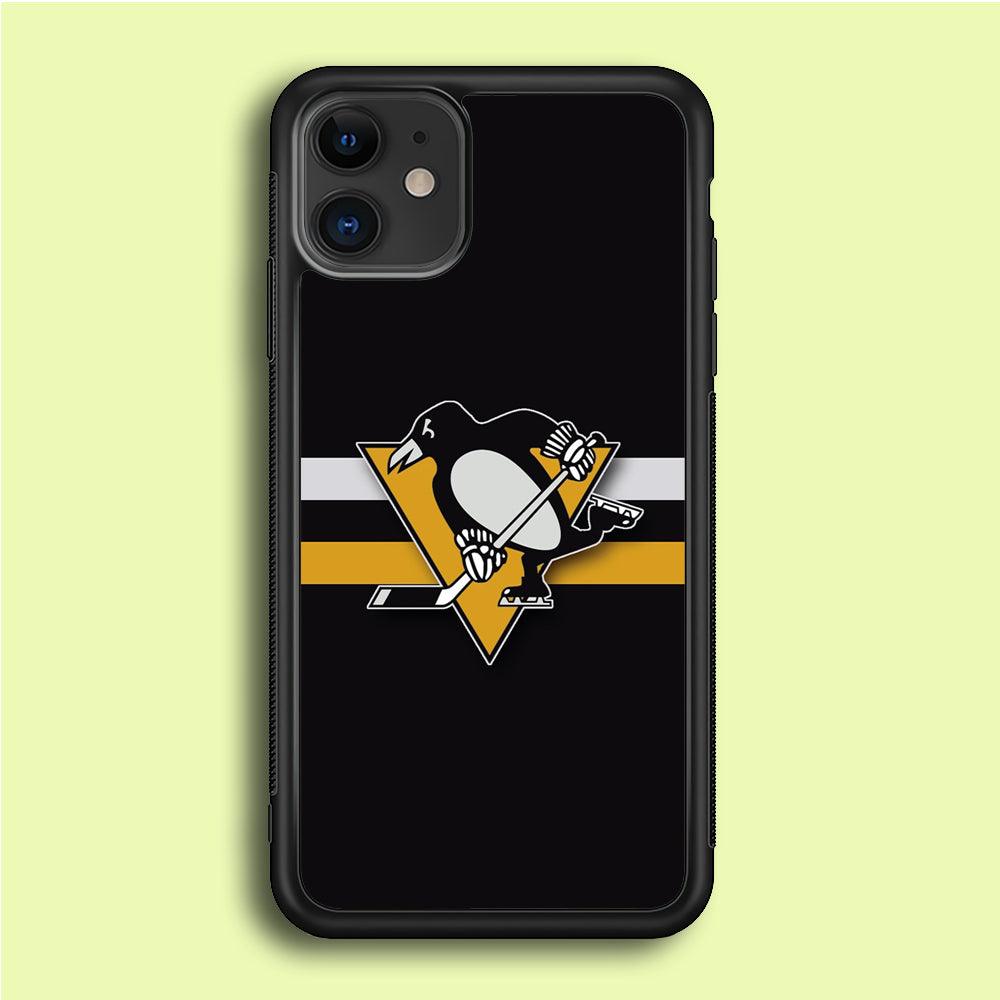 Hockey Pittsburgh Penguins NHL 001 iPhone 12 Case-Rubber / Black (2D Case)-Xtracase