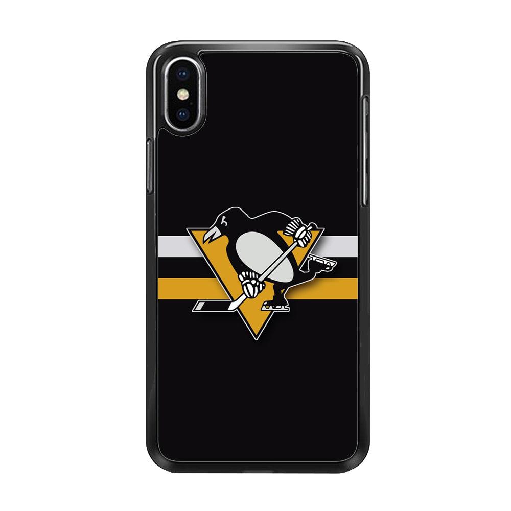 Hockey Pittsburgh Penguins NHL 001 iPhone Xs Max Case-Rubber / Black (2D Case)-Xtracase