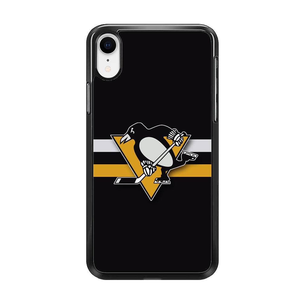 Hockey Pittsburgh Penguins NHL 001 iPhone XR Case-Rubber / Black (2D Case)-Xtracase