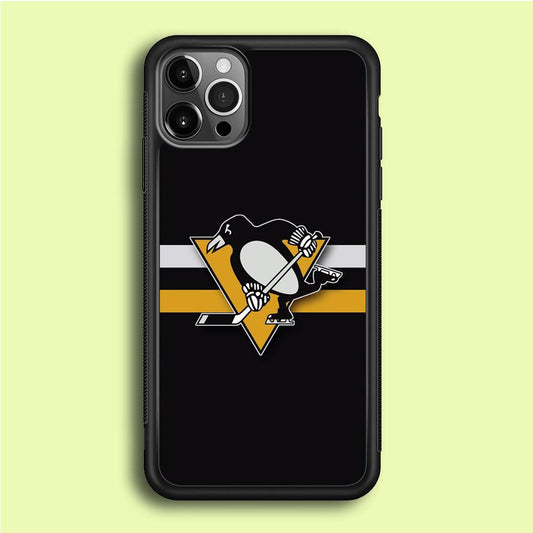 Hockey Pittsburgh Penguins NHL 001 iPhone 12 Pro Max Case-Rubber / Black (2D Case)-Xtracase