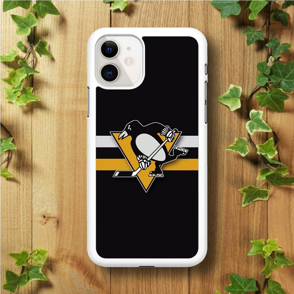 Hockey Pittsburgh Penguins NHL 001 iPhone 11 Case-Rubber / White (2D Case)-Xtracase