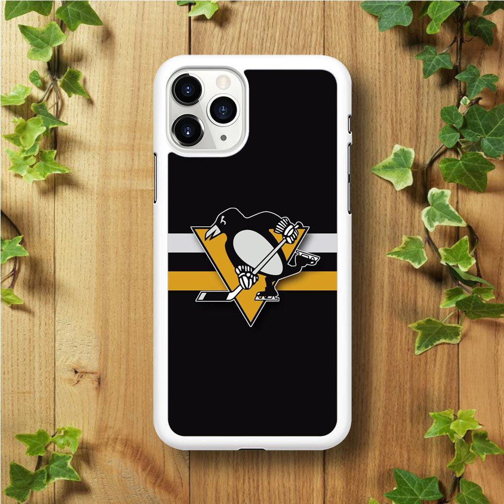 Hockey Pittsburgh Penguins NHL 001 iPhone 11 Pro Max Case-Rubber / White (2D Case)-Xtracase