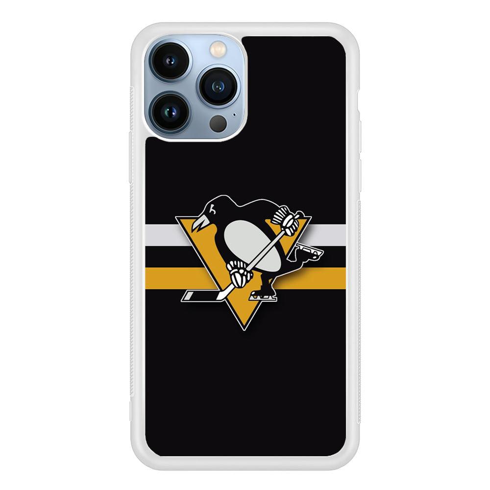 Hockey Pittsburgh Penguins NHL 001 iPhone 13 Pro Case-Rubber / White (2D Case)-Xtracase