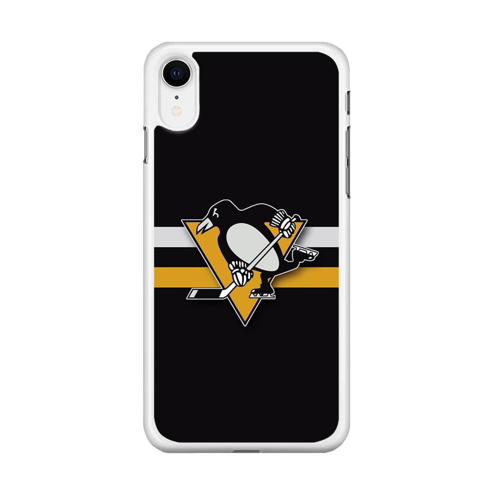 Hockey Pittsburgh Penguins NHL 001 iPhone XR Case-Rubber / White (2D Case)-Xtracase