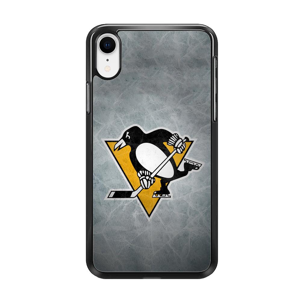 Hockey Pittsburgh Penguins NHL 002 iPhone XR Case-Rubber / Black (2D Case)-Xtracase