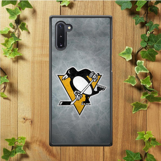 Hockey Pittsburgh Penguins NHL 002 Samsung Galaxy Note 10 Case-Rubber / Black (2D Case)-Xtracase