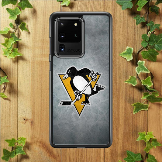 Hockey Pittsburgh Penguins NHL 002 Samsung Galaxy S20 Ultra Case-Rubber / Black (2D Case)-Xtracase