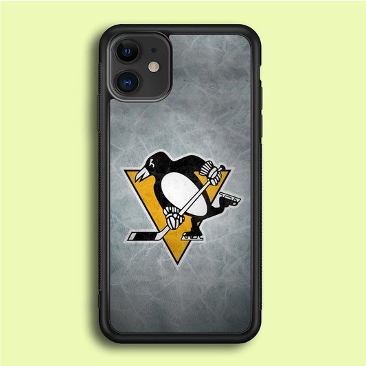 Hockey Pittsburgh Penguins NHL 002 iPhone 12 Mini Case-Rubber / Black (2D Case)-Xtracase