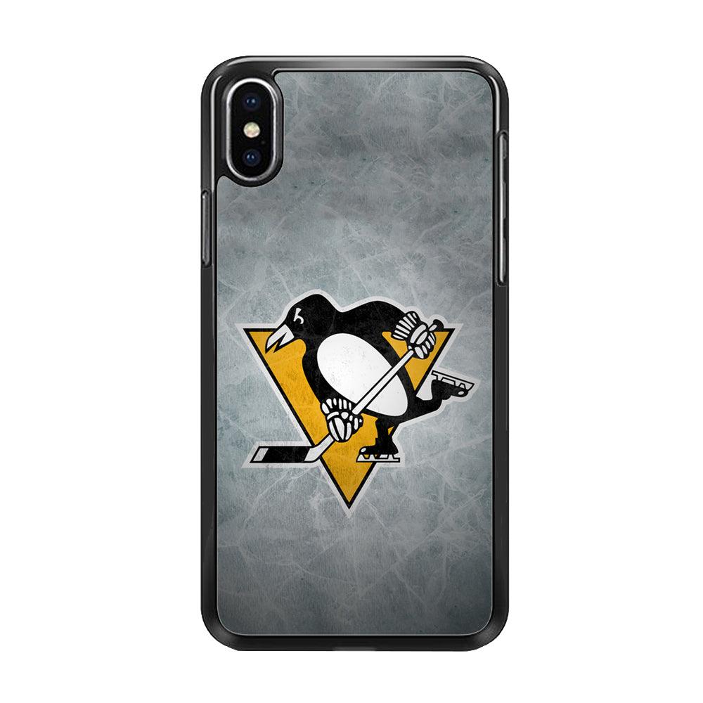 Hockey Pittsburgh Penguins NHL 002 iPhone Xs Max Case-Rubber / Black (2D Case)-Xtracase