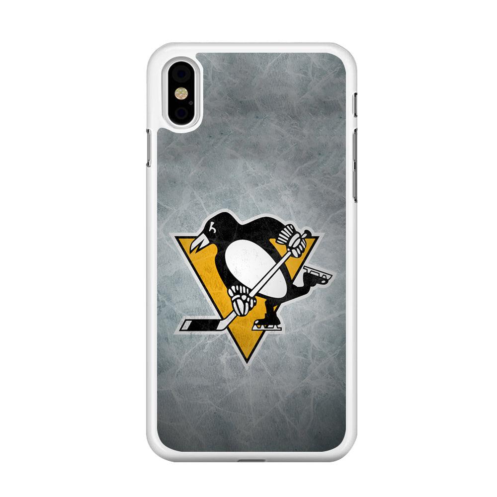 Hockey Pittsburgh Penguins NHL 002 iPhone Xs Max Case-Rubber / White (2D Case)-Xtracase