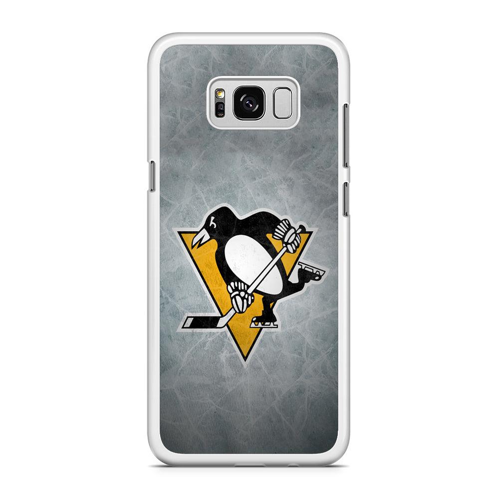 Hockey Pittsburgh Penguins NHL 002 Samsung Galaxy S8 Case-Rubber / White (2D Case)-Xtracase