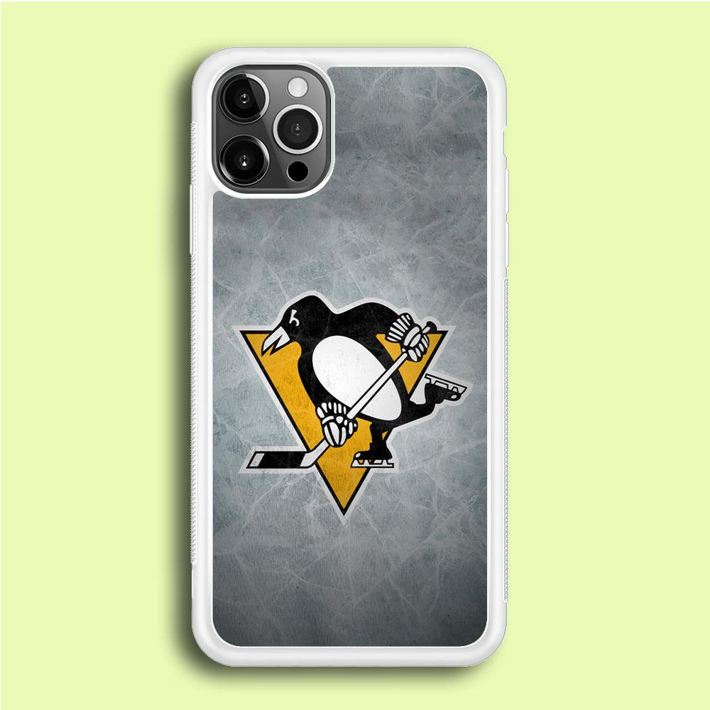 Hockey Pittsburgh Penguins NHL 002 iPhone 12 Pro Max Case-Rubber / White (2D Case)-Xtracase