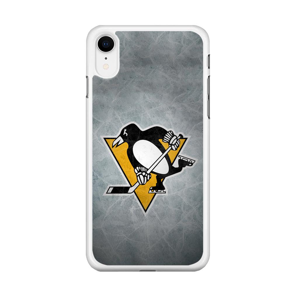 Hockey Pittsburgh Penguins NHL 002 iPhone XR Case-Rubber / White (2D Case)-Xtracase