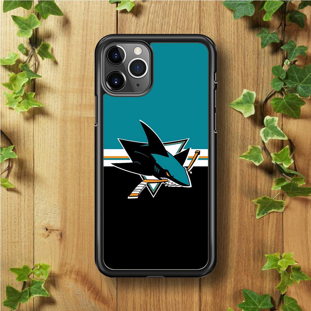 Hockey San Jose Sharks NHL 001 iPhone 11 Pro Case-Rubber / Black (2D Case)-Xtracase