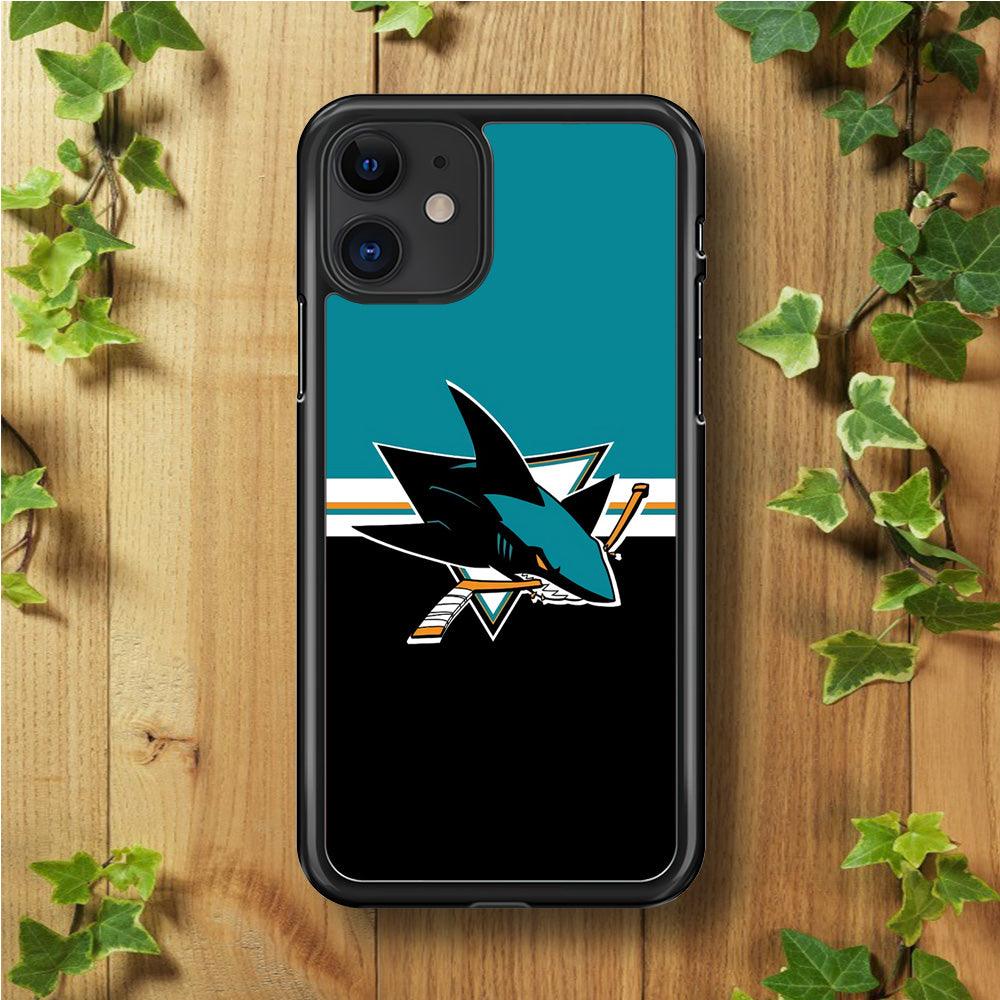 Hockey San Jose Sharks NHL 001 iPhone 11 Case-Rubber / Black (2D Case)-Xtracase