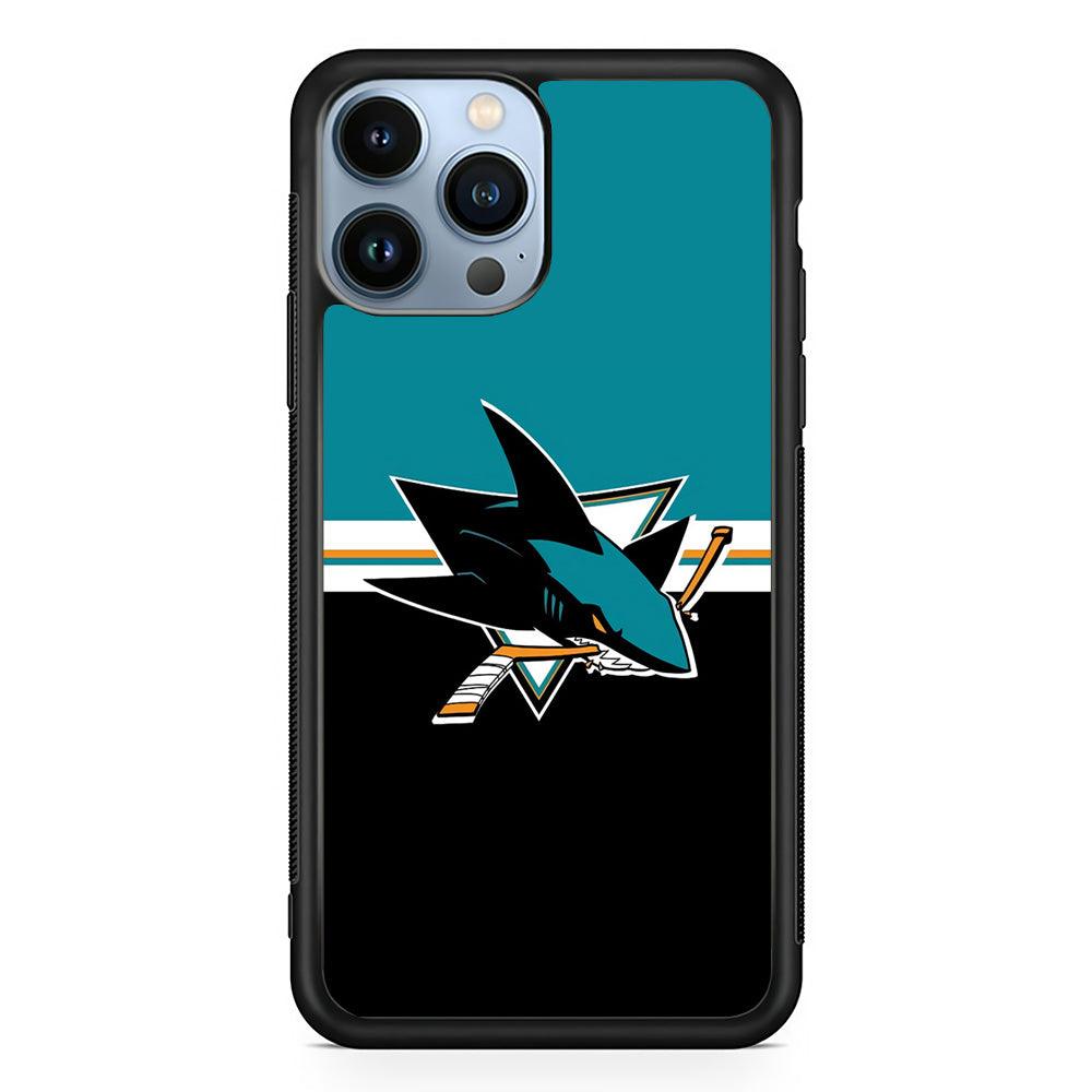 Hockey San Jose Sharks NHL 001 iPhone 13 Pro Case-Rubber / Black (2D Case)-Xtracase