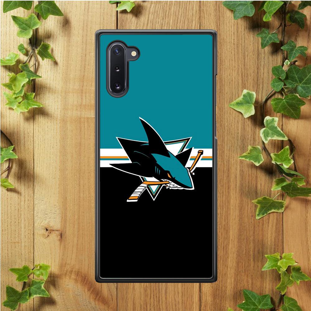 Hockey San Jose Sharks NHL 001 Samsung Galaxy Note 10 Case-Rubber / White (2D Case)-Xtracase