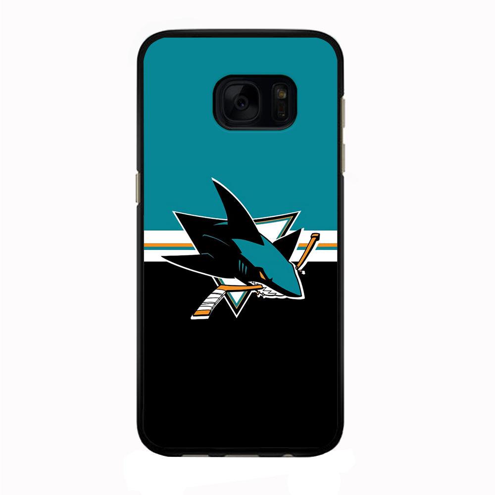 Hockey San Jose Sharks NHL 001 Samsung Galaxy S7 Edge Case-Rubber / Black (2D Case)-Xtracase