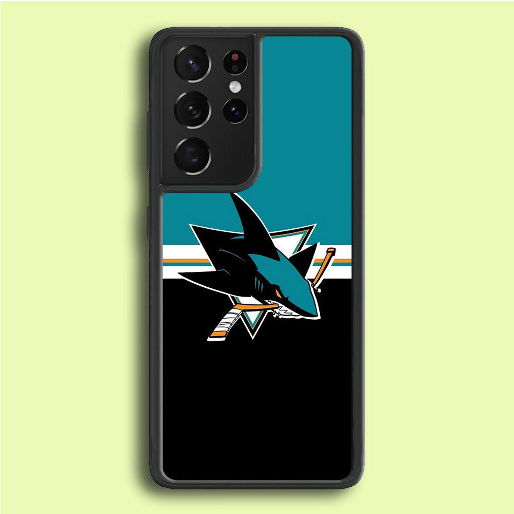 Hockey San Jose Sharks NHL 001 Samsung Galaxy S21 Ultra Case-Rubber / Black (2D Case)-Xtracase