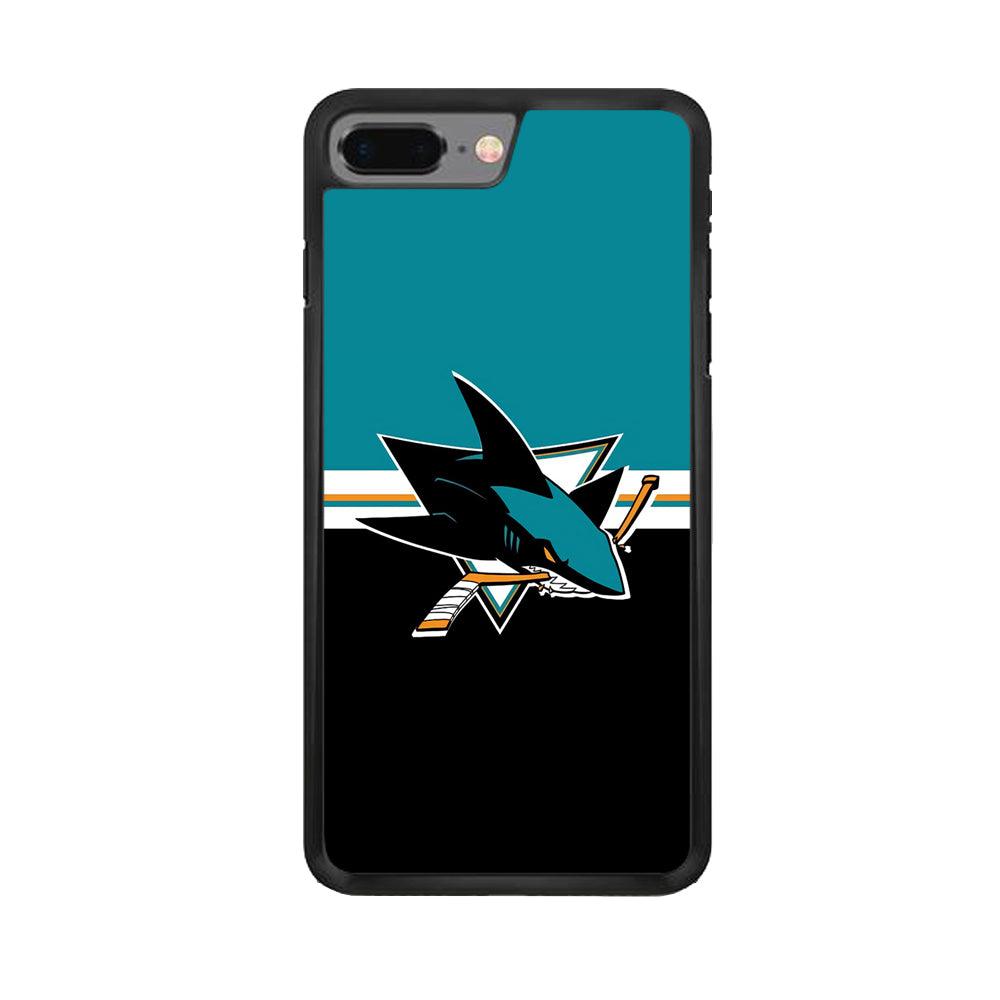 Hockey San Jose Sharks NHL 001 iPhone 8 Plus Case-Rubber / Black (2D Case)-Xtracase