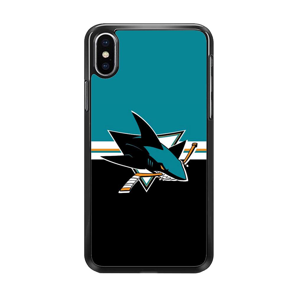 Hockey San Jose Sharks NHL 001 iPhone Xs Max Case-Rubber / Black (2D Case)-Xtracase