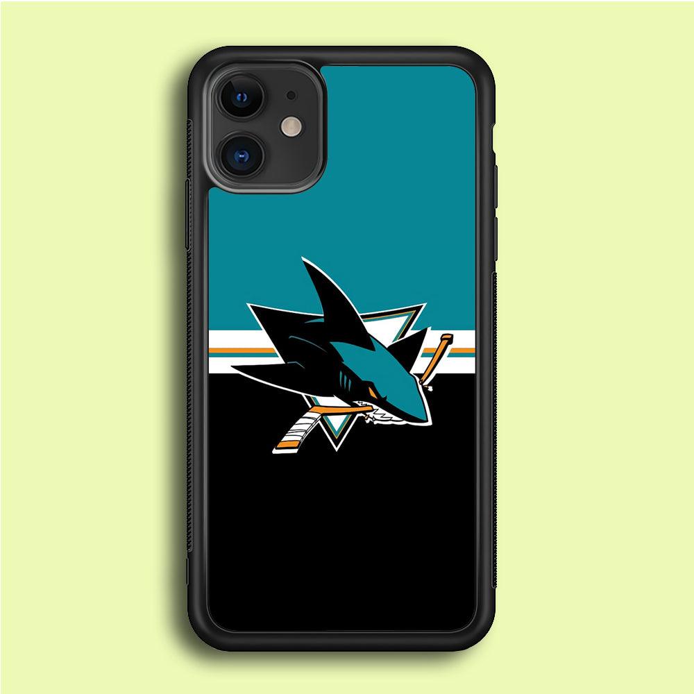 Hockey San Jose Sharks NHL 001 iPhone 12 Mini Case-Rubber / Black (2D Case)-Xtracase