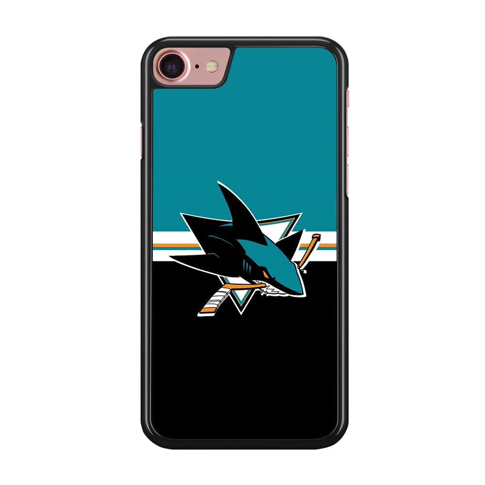 Hockey San Jose Sharks NHL 001 iPhone SE 2020 Case-Rubber / Black (2D Case)-Xtracase