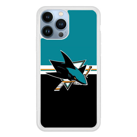 Hockey San Jose Sharks NHL 001 iPhone 13 Pro Max Case-Rubber / White (2D Case)-Xtracase