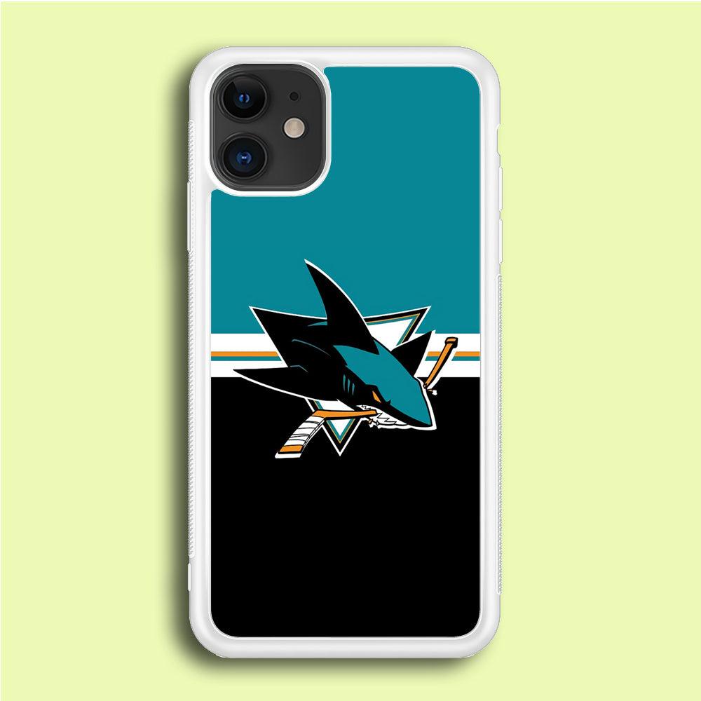 Hockey San Jose Sharks NHL 001 iPhone 12 Mini Case-Rubber / White (2D Case)-Xtracase