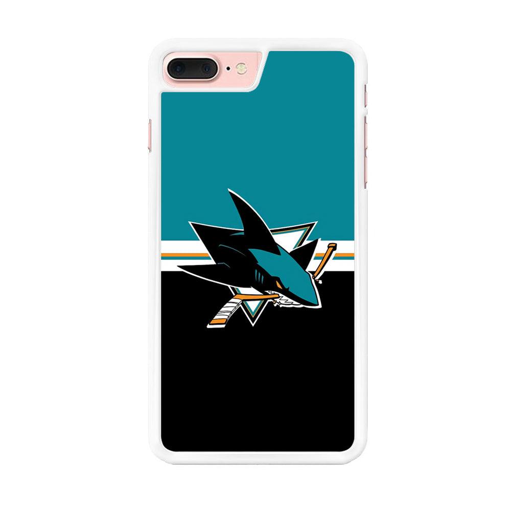 Hockey San Jose Sharks NHL 001 iPhone 8 Plus Case-Rubber / White (2D Case)-Xtracase