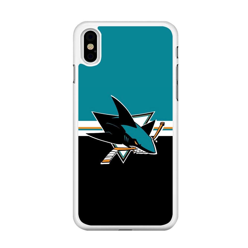 Hockey San Jose Sharks NHL 001 iPhone Xs Max Case-Rubber / White (2D Case)-Xtracase