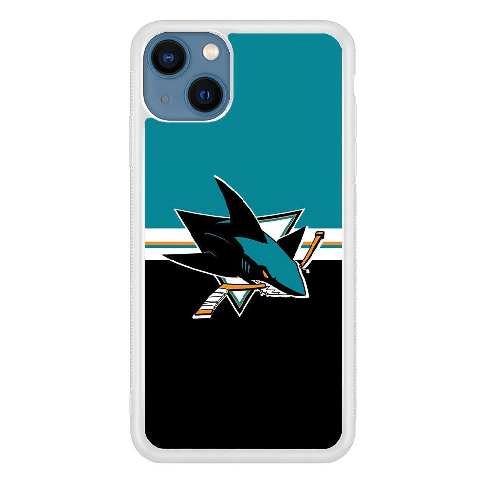 Hockey San Jose Sharks NHL 001 iPhone 13 Case-Rubber / White (2D Case)-Xtracase