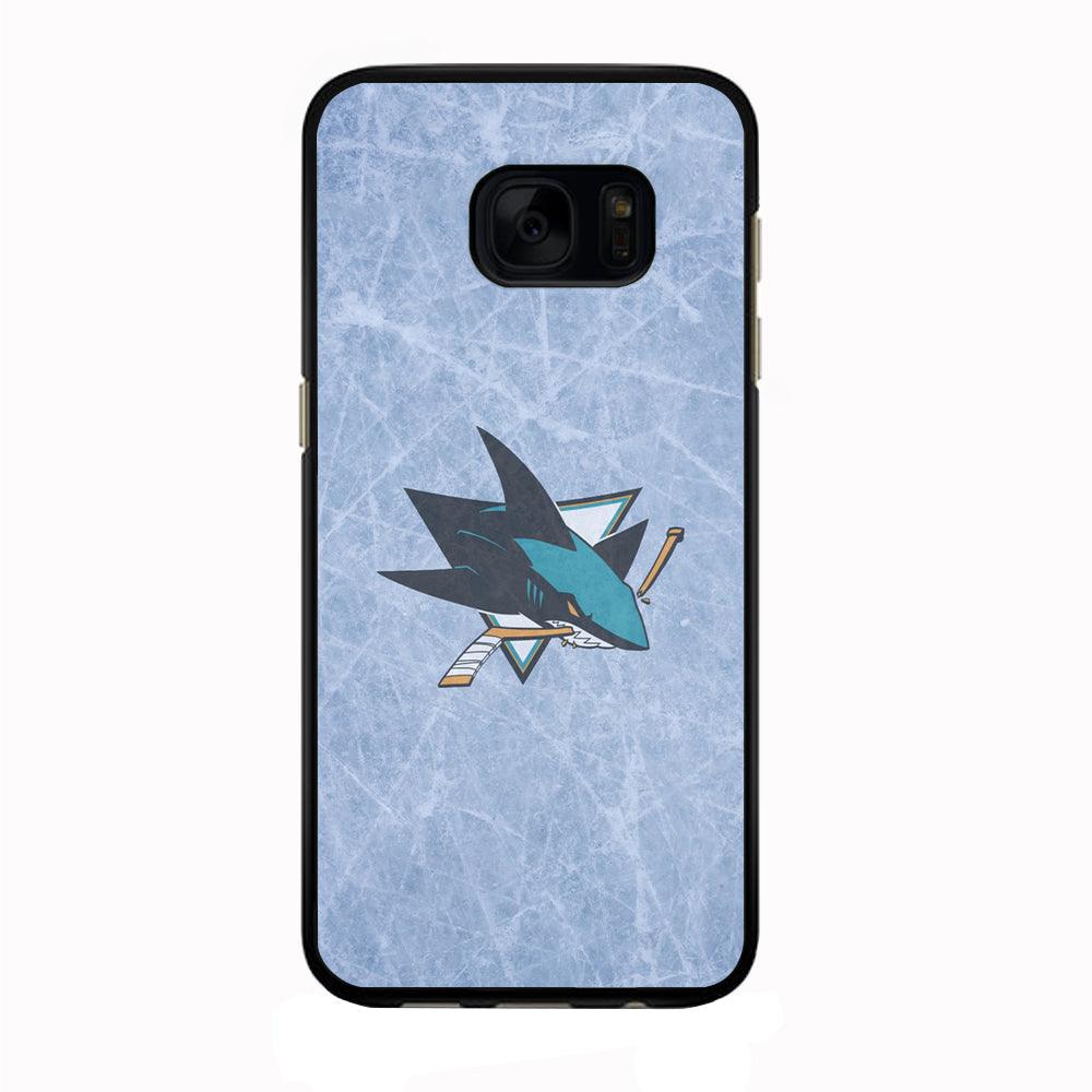 Hockey San Jose Sharks NHL 002 Samsung Galaxy S7 Case-Rubber / Black (2D Case)-Xtracase