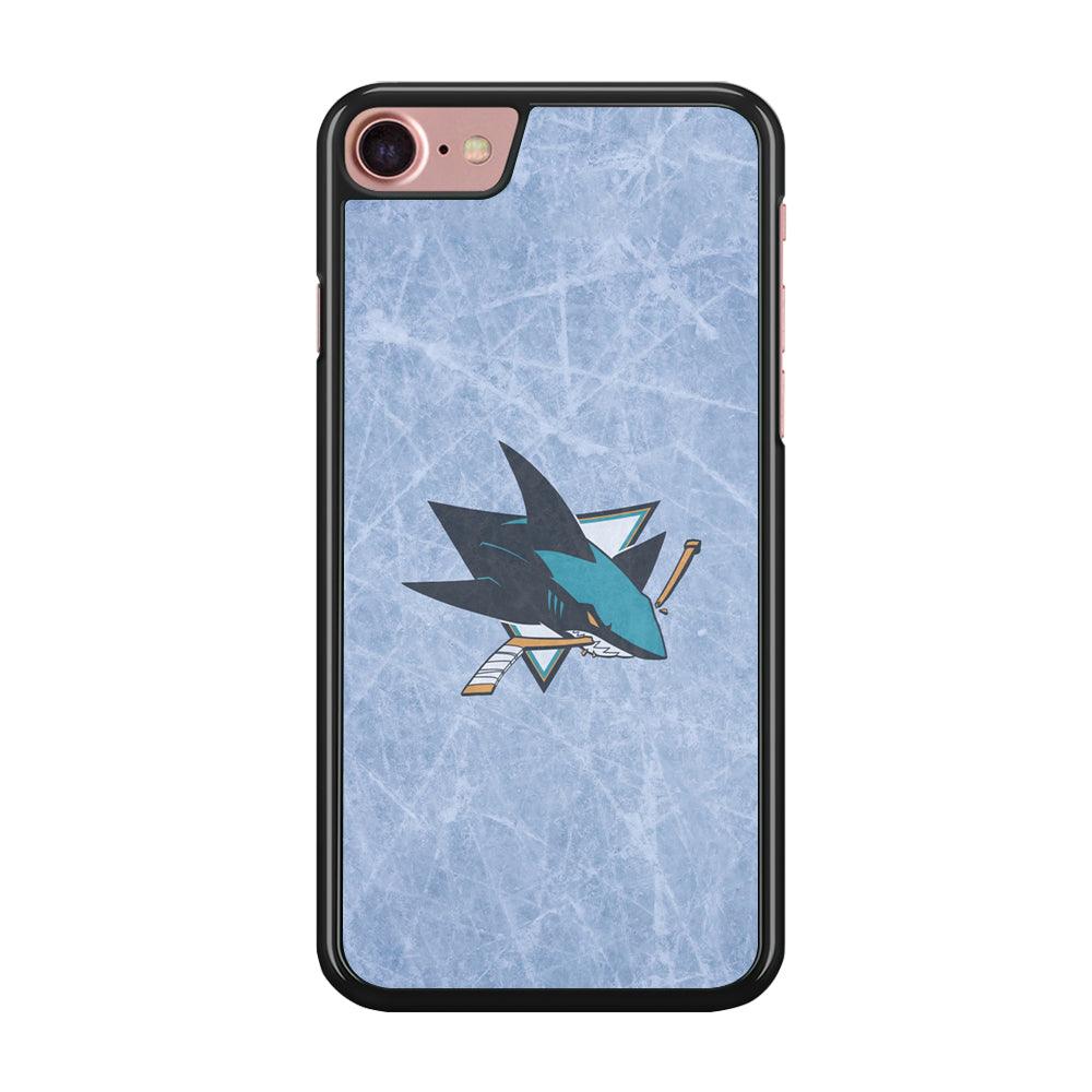 Hockey San Jose Sharks NHL 002 iPhone 8 Case-Rubber / Black (2D Case)-Xtracase