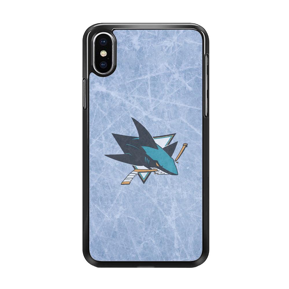 Hockey San Jose Sharks NHL 002 iPhone Xs Max Case-Rubber / Black (2D Case)-Xtracase