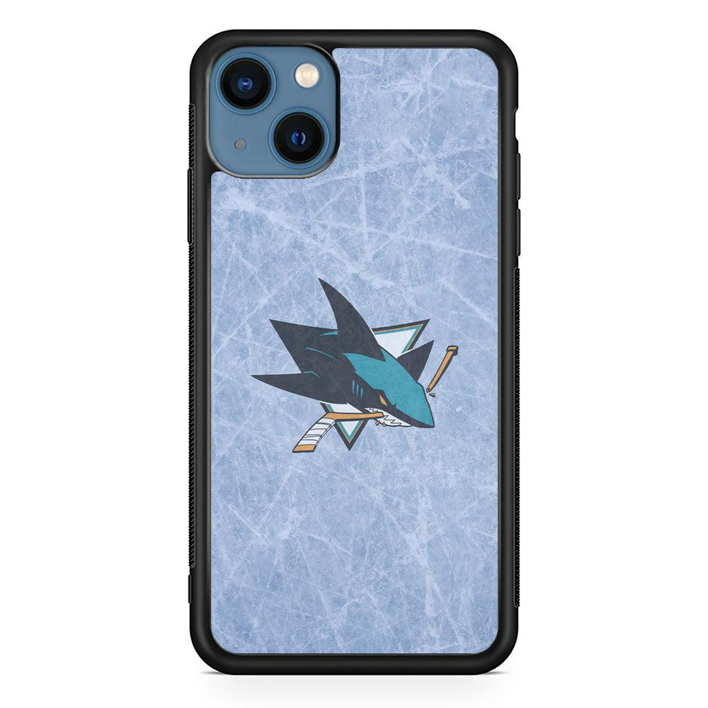 Hockey San Jose Sharks NHL 002 iPhone 13 Case-Rubber / Black (2D Case)-Xtracase