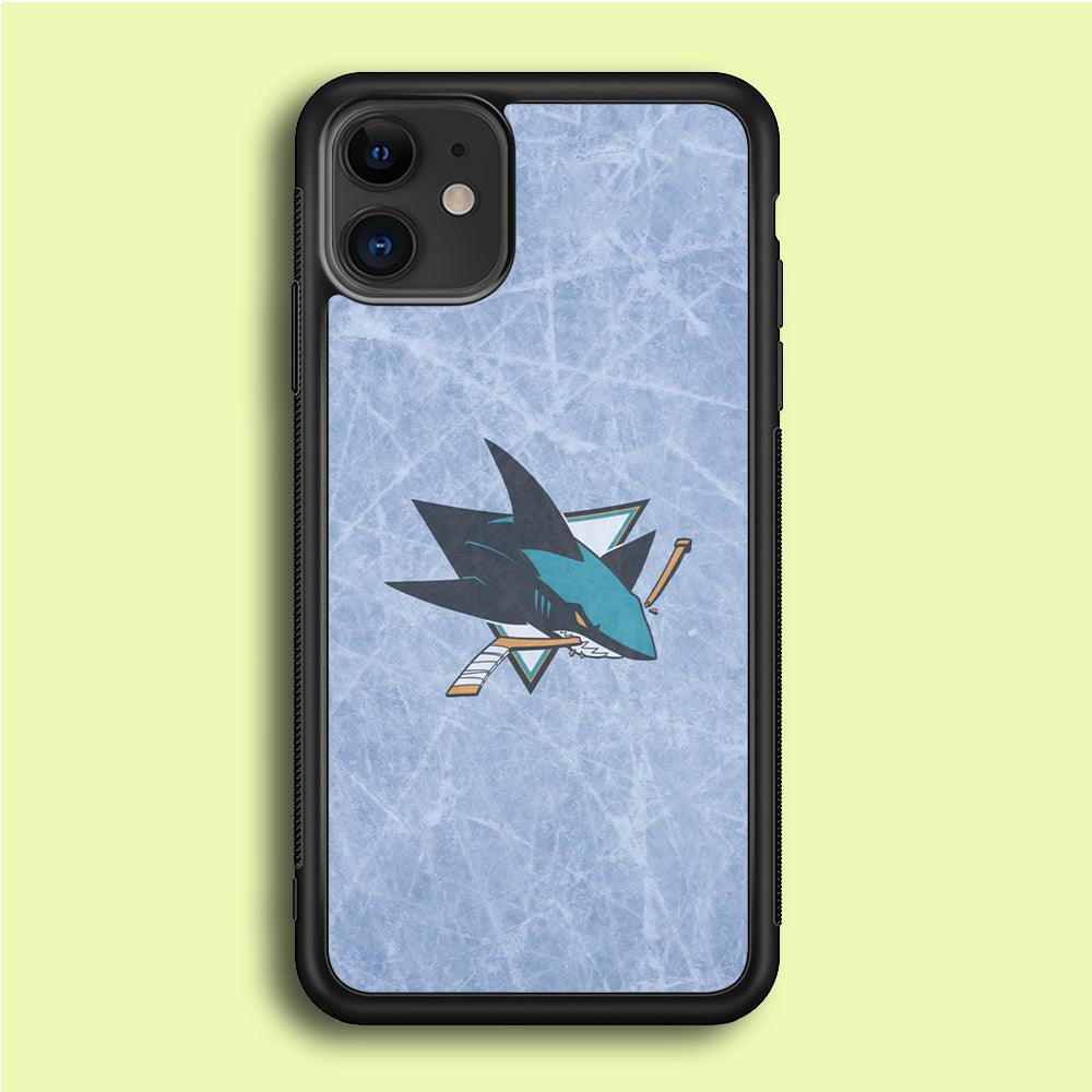 Hockey San Jose Sharks NHL 002 iPhone 12 Case-Rubber / Black (2D Case)-Xtracase