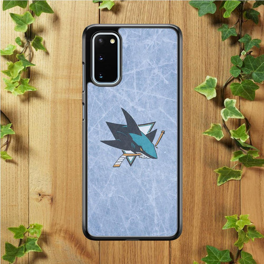 Hockey San Jose Sharks NHL 002 Samsung Galaxy S20 Case-Rubber / White (2D Case)-Xtracase