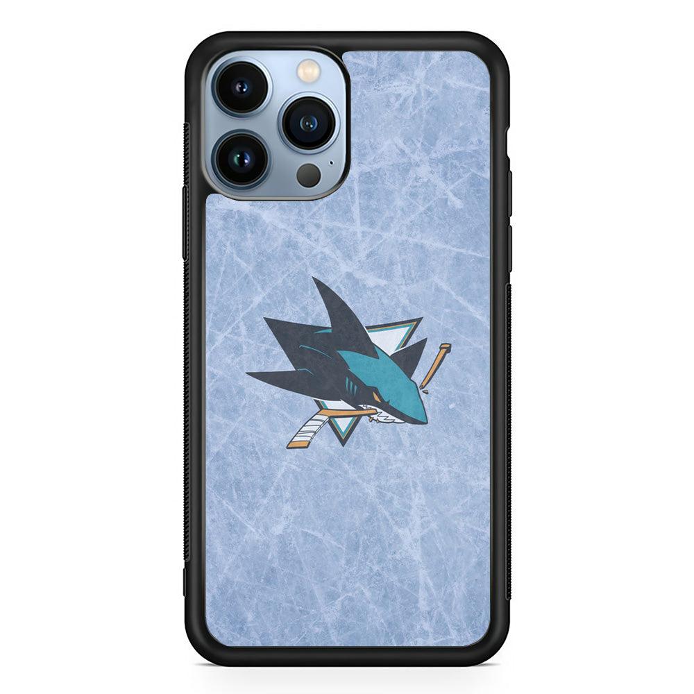 Hockey San Jose Sharks NHL 002 iPhone 13 Pro Case-Rubber / Black (2D Case)-Xtracase
