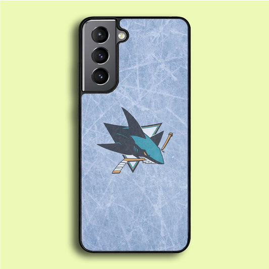 Hockey San Jose Sharks NHL 002 Samsung Galaxy S21 Case-Rubber / White (2D Case)-Xtracase
