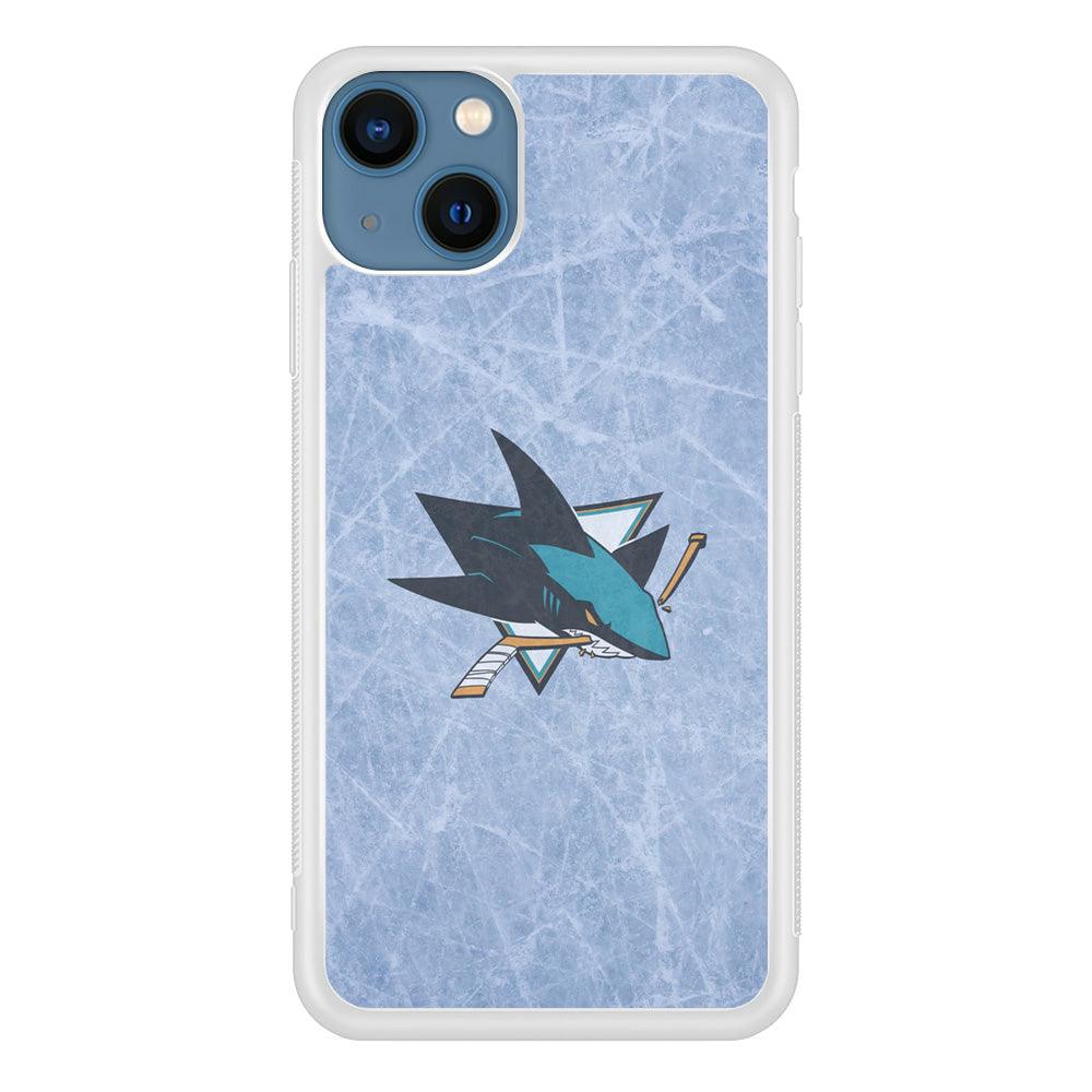 Hockey San Jose Sharks NHL 002 iPhone 13 Mini Case-Rubber / White (2D Case)-Xtracase