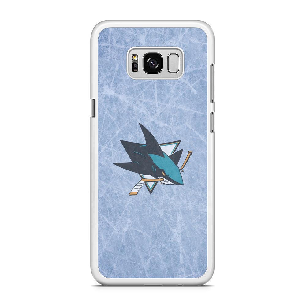 Hockey San Jose Sharks NHL 002 Samsung Galaxy S8 Case-Rubber / White (2D Case)-Xtracase