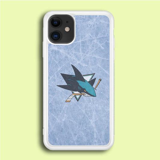 Hockey San Jose Sharks NHL 002 iPhone 12 Case-Rubber / White (2D Case)-Xtracase