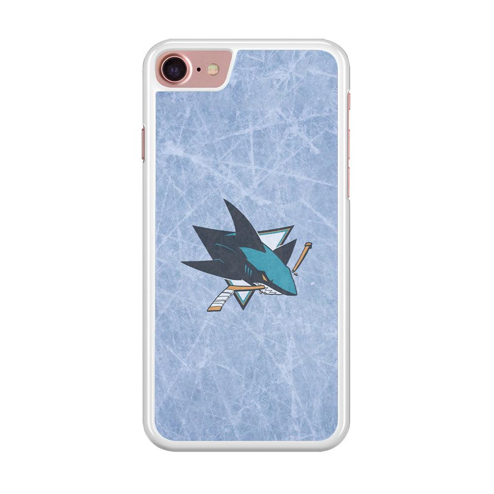 Hockey San Jose Sharks NHL 002 iPhone 8 Case-Rubber / White (2D Case)-Xtracase