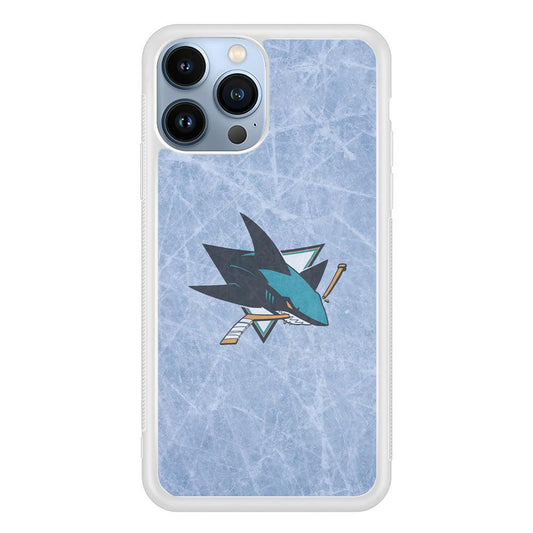 Hockey San Jose Sharks NHL 002 iPhone 13 Pro Case-Rubber / White (2D Case)-Xtracase