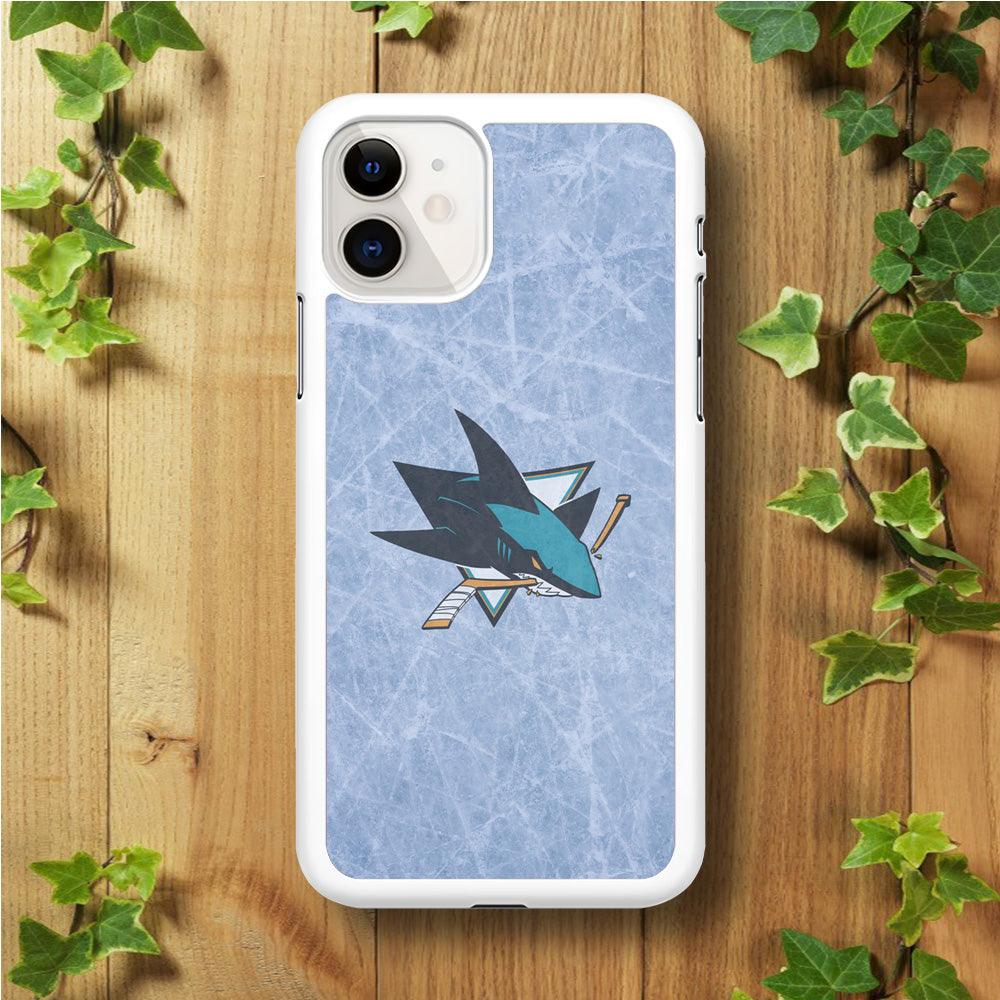 Hockey San Jose Sharks NHL 002 iPhone 11 Case-Rubber / White (2D Case)-Xtracase