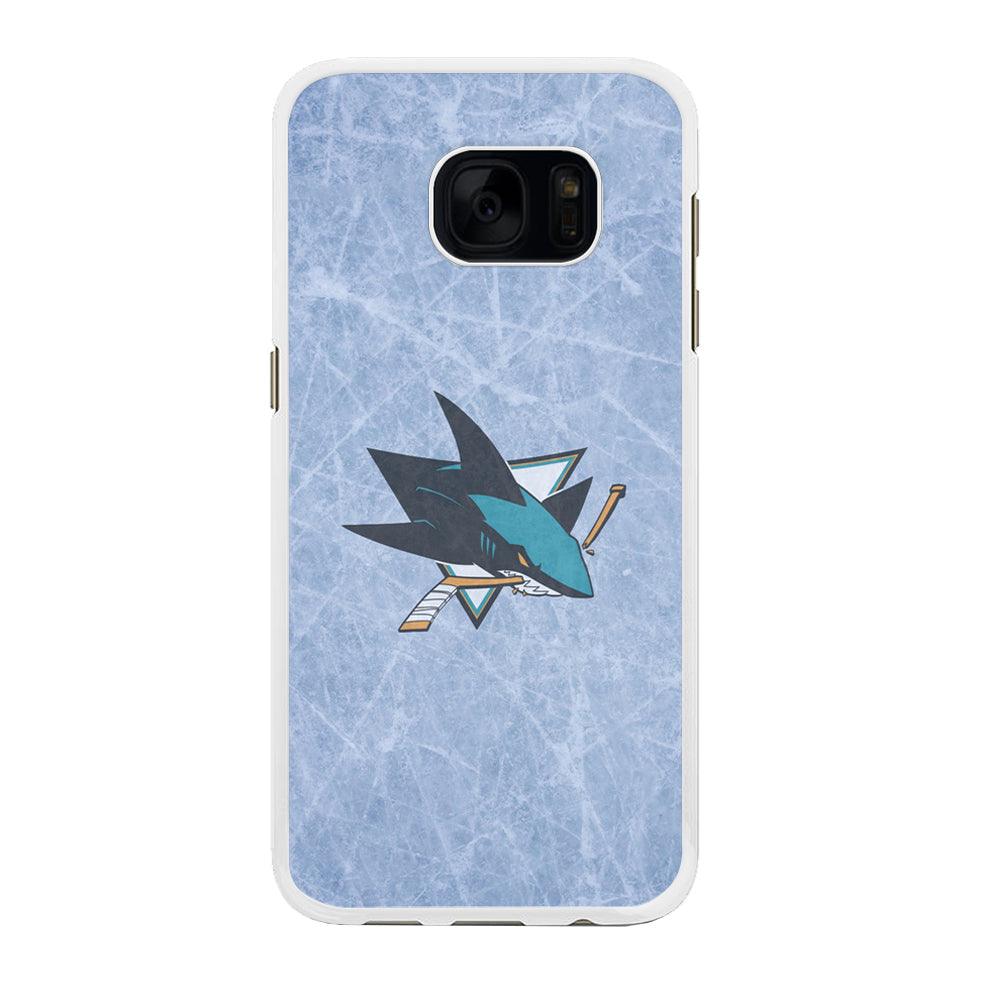 Hockey San Jose Sharks NHL 002 Samsung Galaxy S7 Edge Case-Rubber / White (2D Case)-Xtracase
