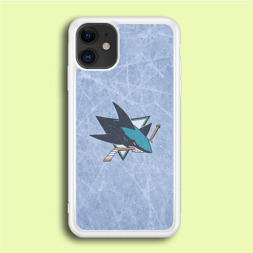 Hockey San Jose Sharks NHL 002 iPhone 12 Mini Case-Rubber / White (2D Case)-Xtracase