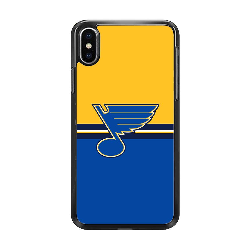 Hockey St. Louis Blues NHL 001 iPhone Xs Case-Rubber / Black (2D Case)-Xtracase